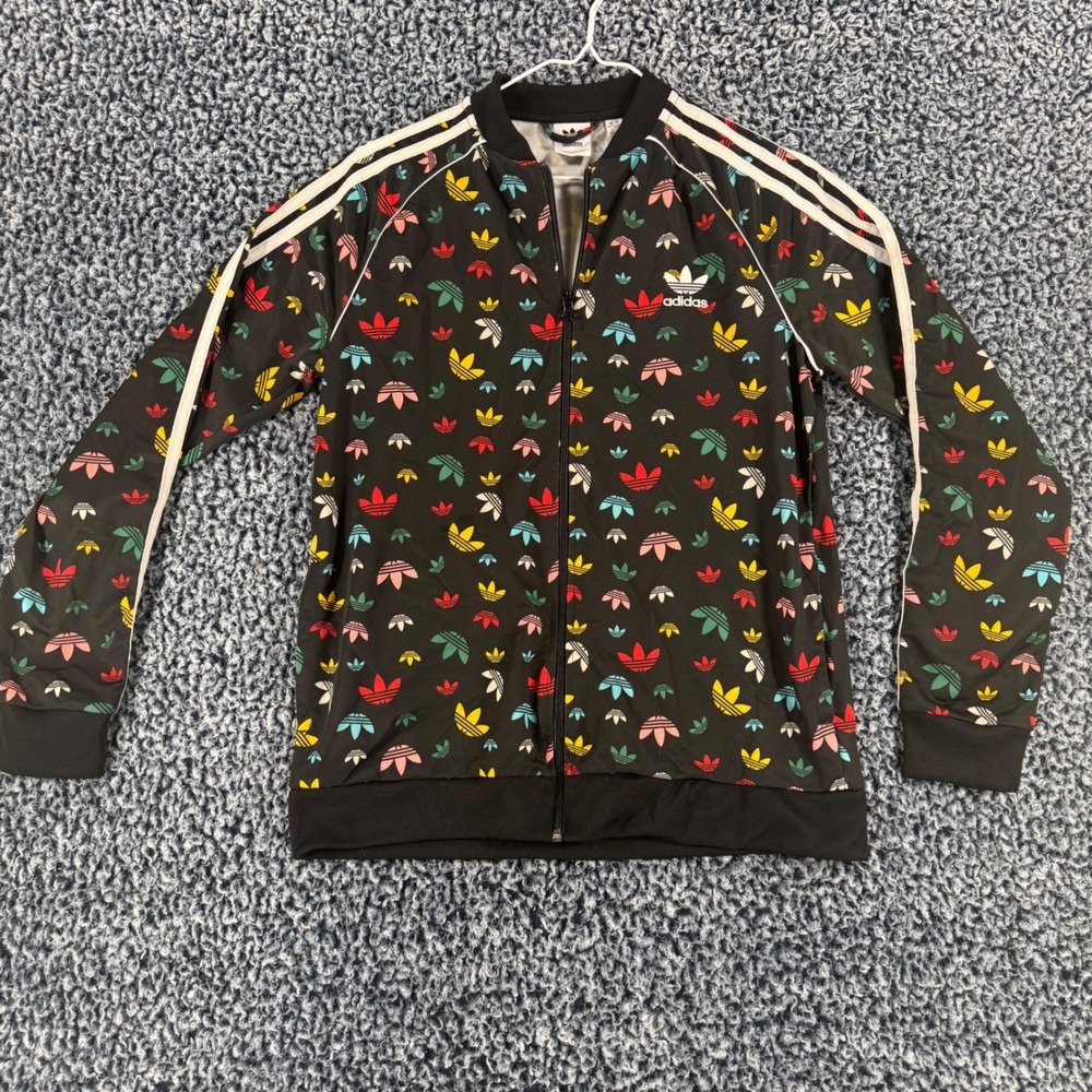 Adidas Originals Multi Color Trefoil Logo Track Jacket Black FM4892 Kids XL
